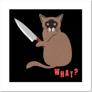 What? Murderous Cat Funny Design for Cat Lovers Posters and Art